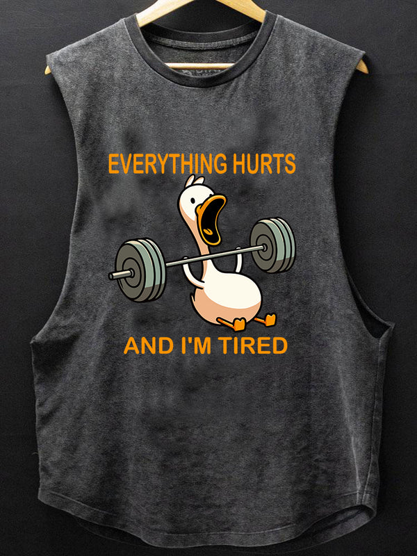 everything hurts and I'm tired duck BOTTOM COTTON TANK