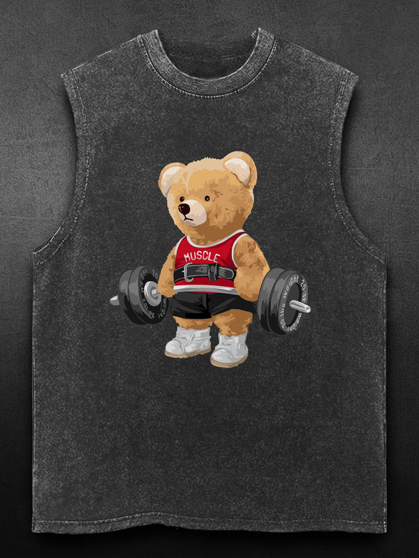 exercise bear Washed Gym Tank