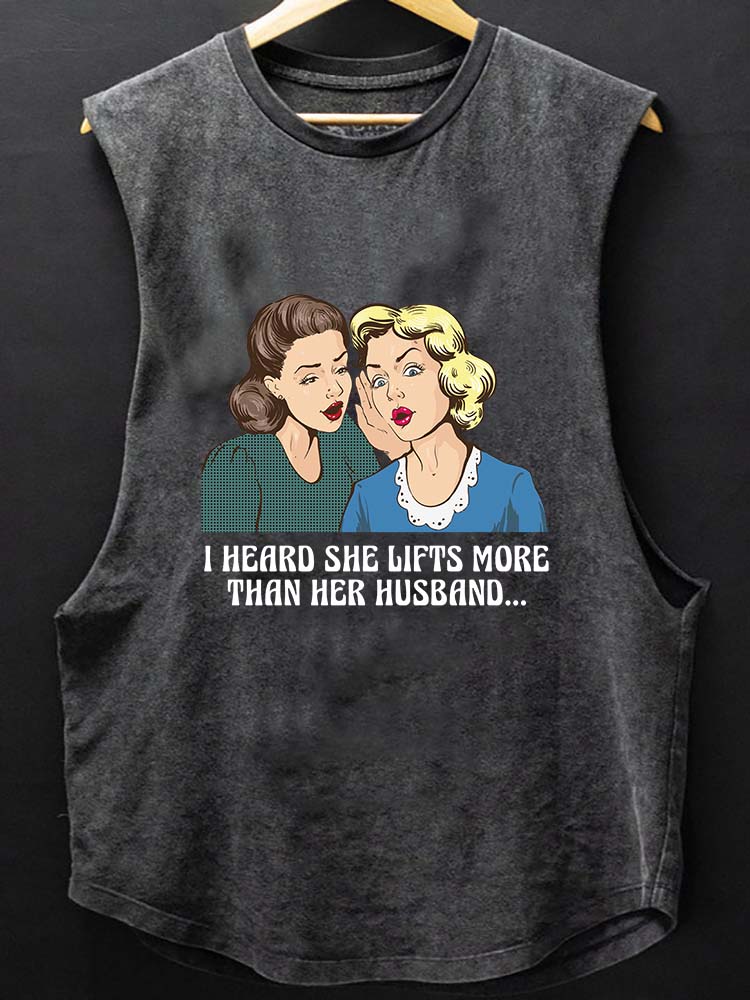 She lifts more than her husband SCOOP BOTTOM COTTON TANK