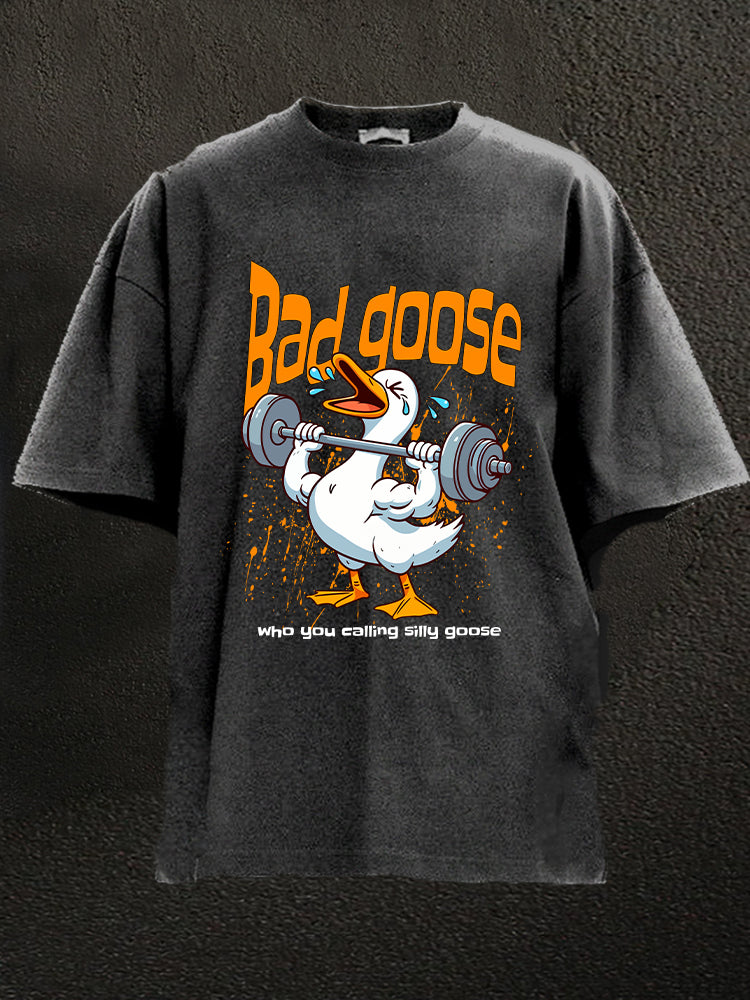 bad goose weightlifting Washed Gym Shirt