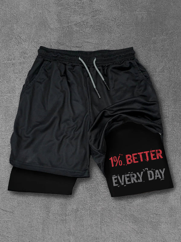 1% better every day Performance Training Shorts