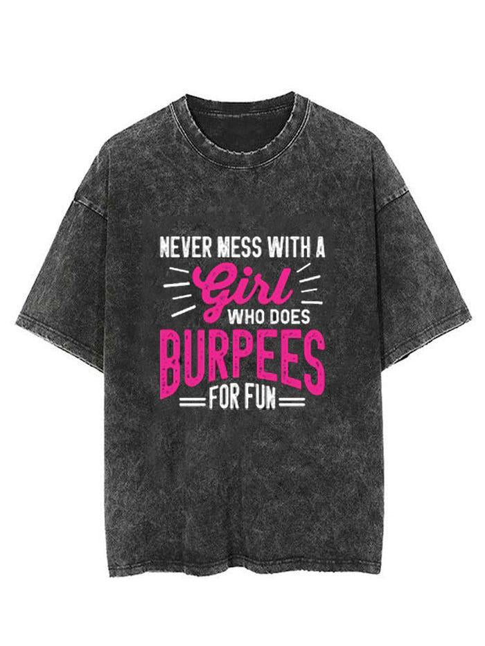 NEVER MESS WITH A GIRL   VINTAGE GYM SHIRT