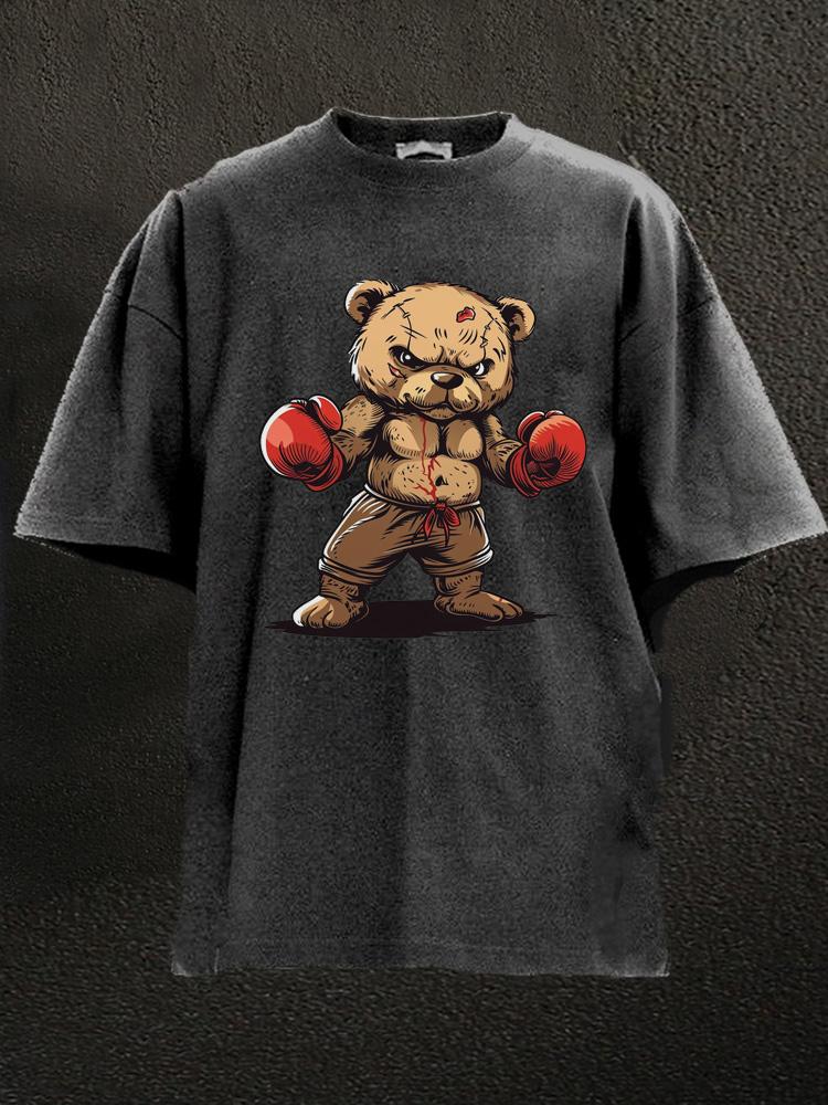 boxing bear Washed Gym Shirt
