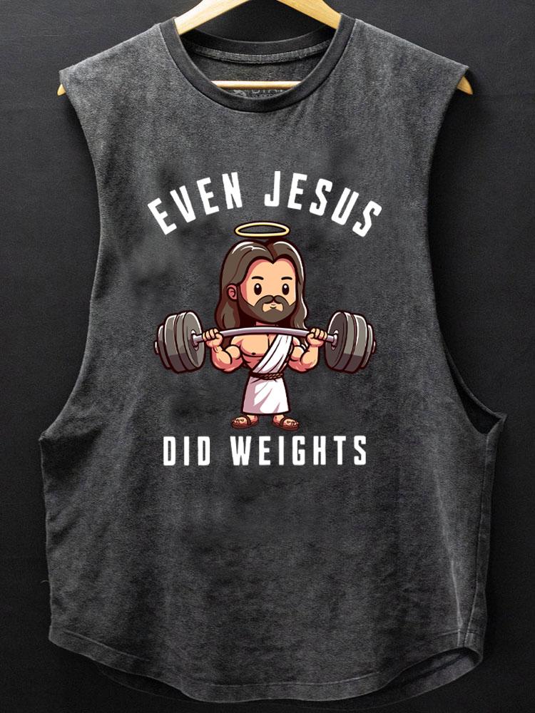 even jesus did weights SCOOP BOTTOM COTTON TANK