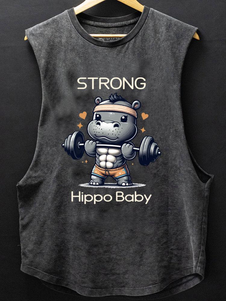 strong hippo baby SCOOP BOTTOM COTTON TANK