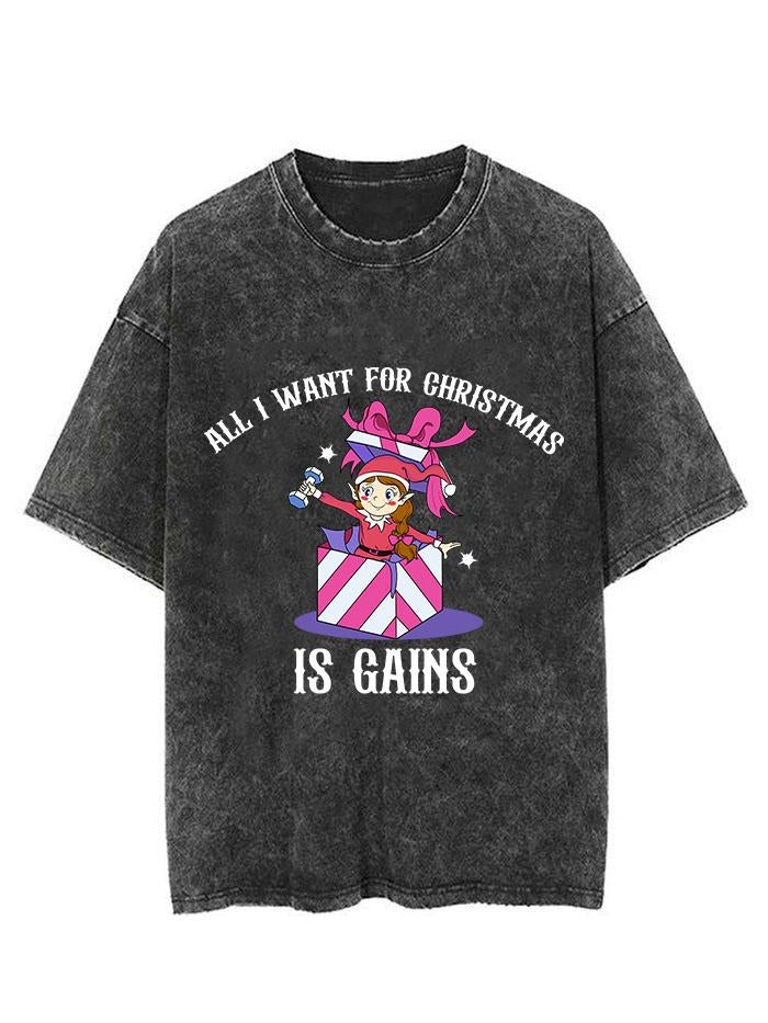 All I want for Christmas is gains Vintage Gym Shirt