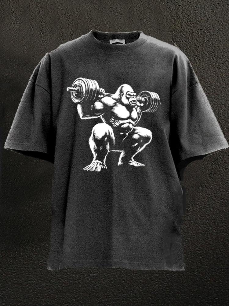 weightlifting gorilla Washed Gym Shirt