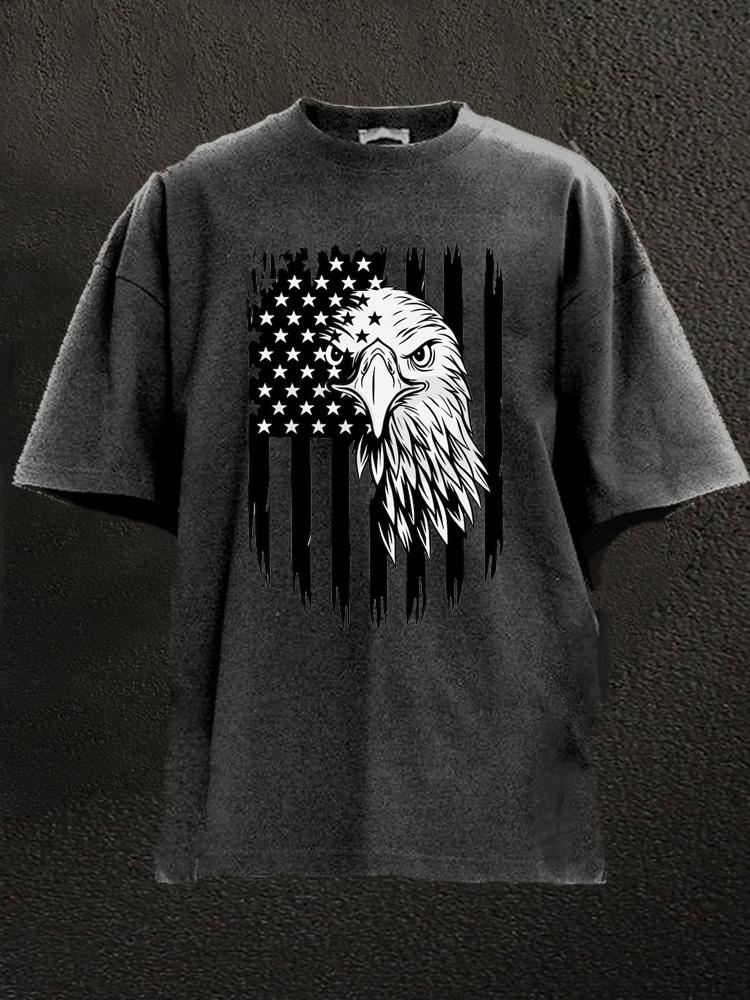 eagle with usa flag Washed Gym Shirt