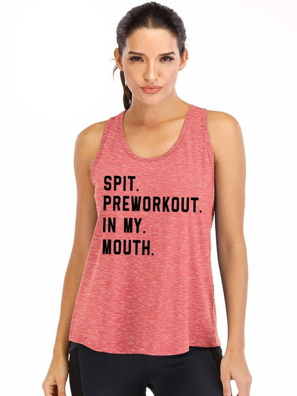 SPIT PREWORKOUT IN MY MOUTH Loose fit cotton  Gym Tank