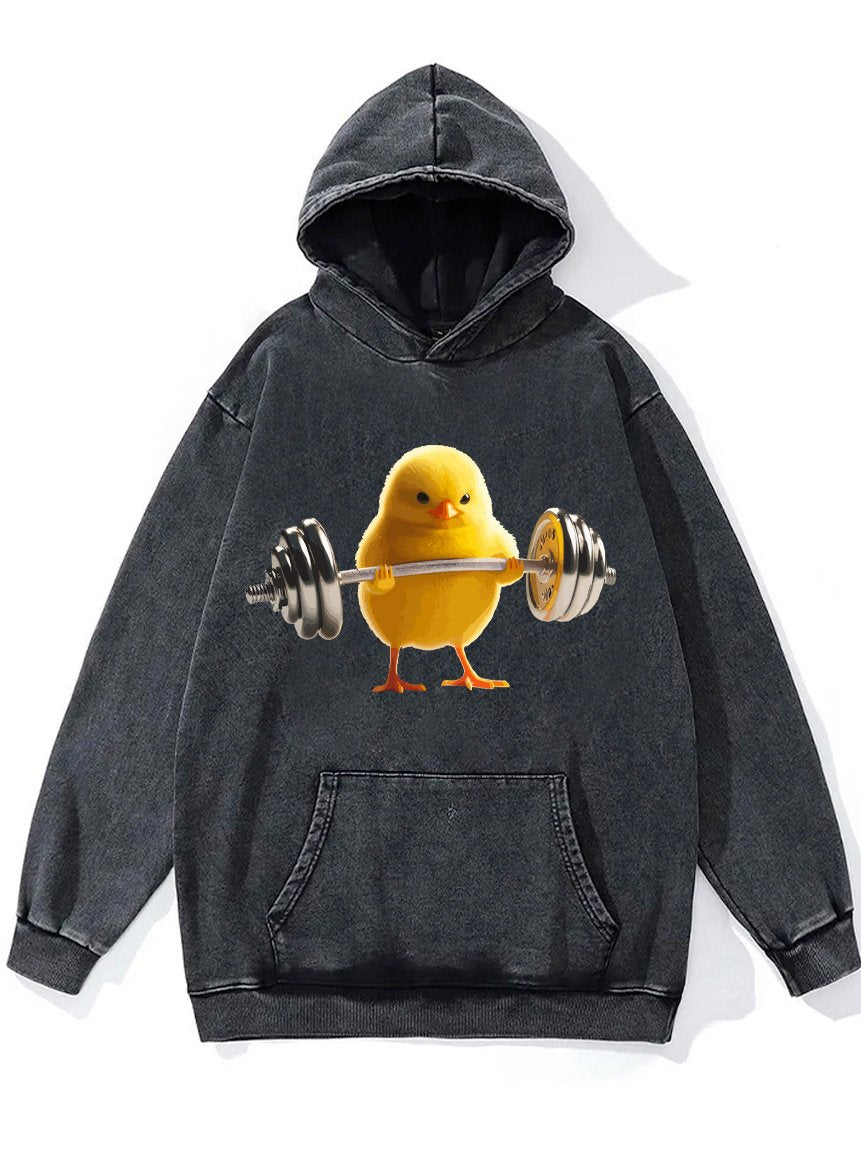 weightlifting chick Washed Gym Hoodie