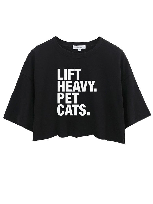 Lift Heavy Pet Cats Crop Tops