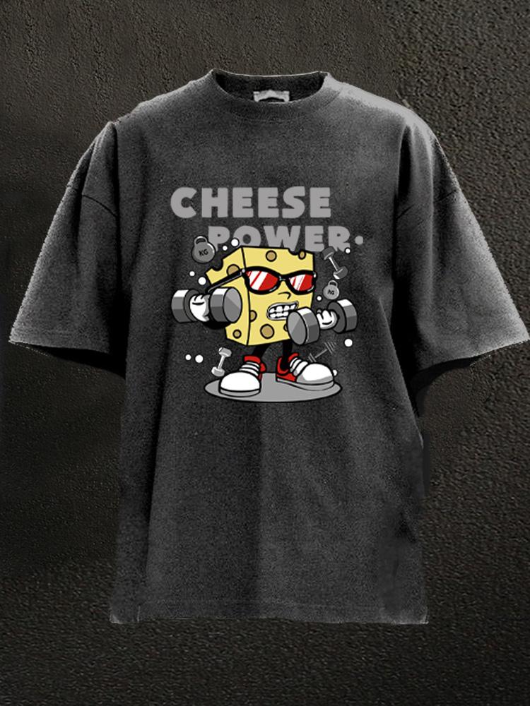 cheese power Washed Gym Shirt