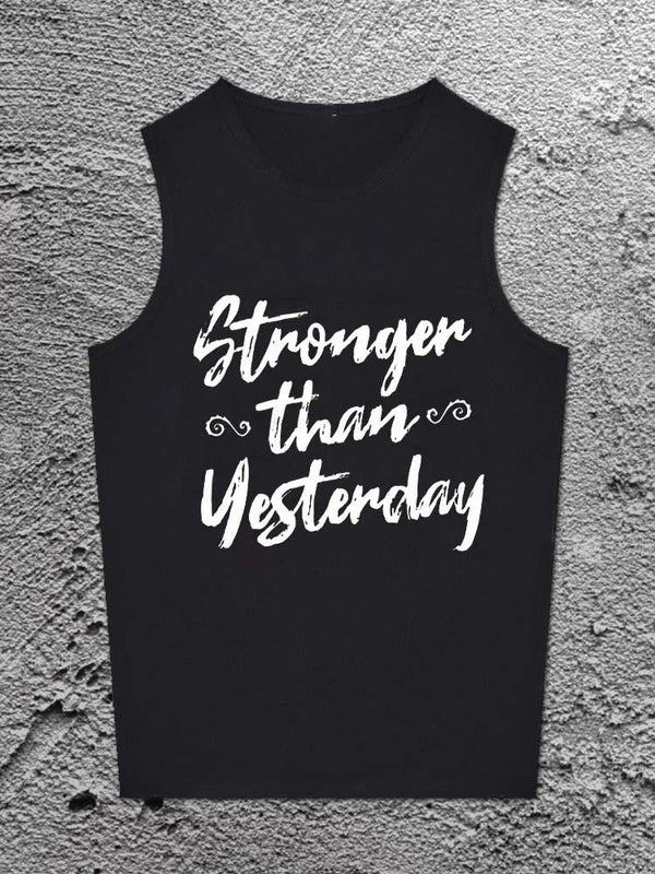 Stronger Than Yesterday Printed Unisex Cotton Vest