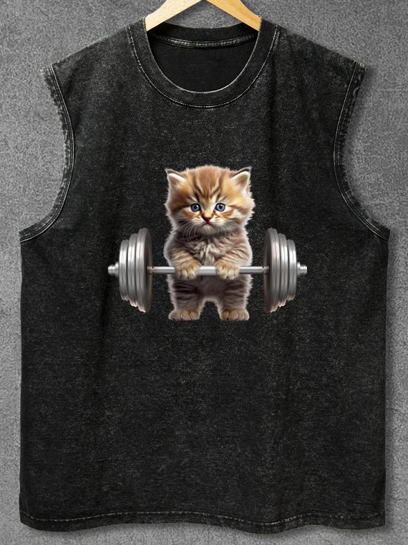 WEIGHTLIFTING CAT Washed Gym Tank