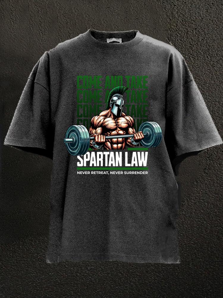 spartan law lift heavy Washed Gym Shirt