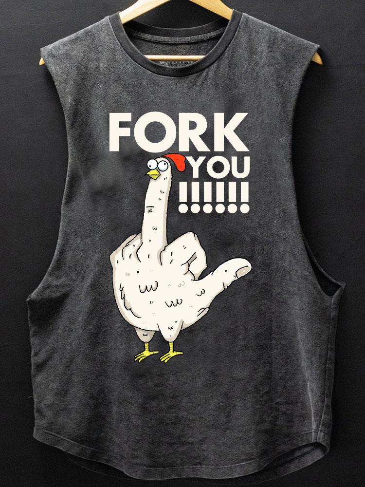 fork you funny cock SCOOP BOTTOM COTTON TANK