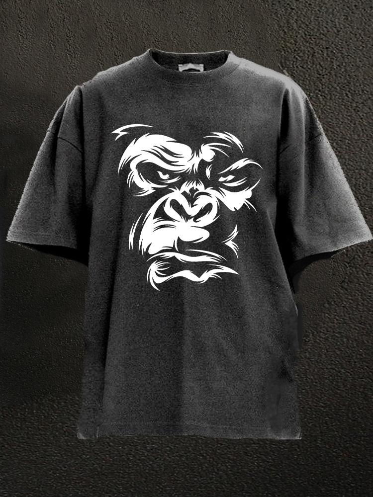 gorilla face Washed Gym Shirt