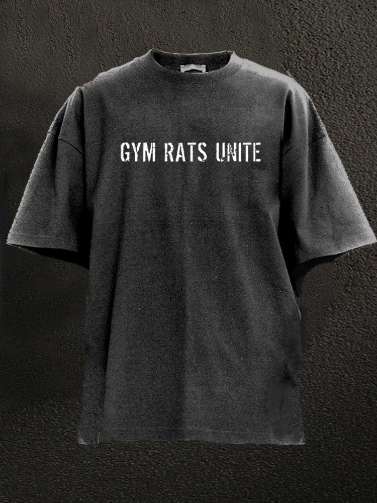 gym rat unite Washed Gym Shirt