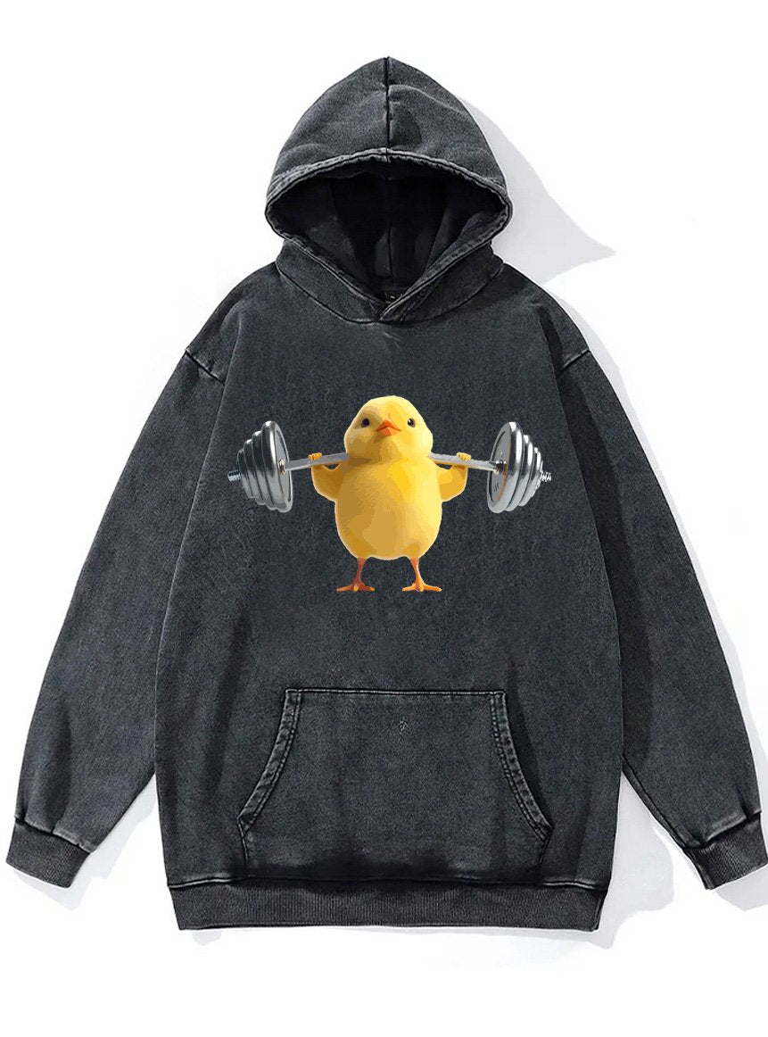 chick lift heavy Washed Gym Hoodie