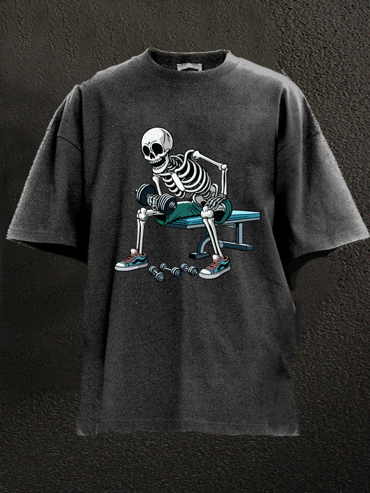 workout skeletor Washed Gym Shirt