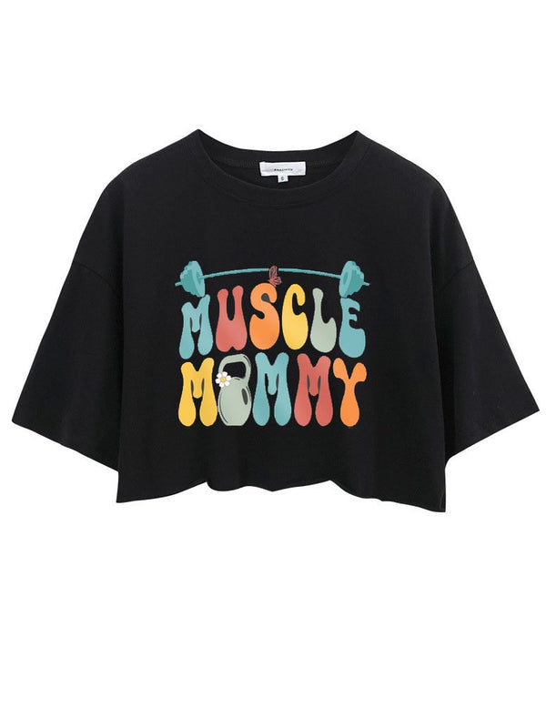MUSCLE MOMMY  CROP TOPS