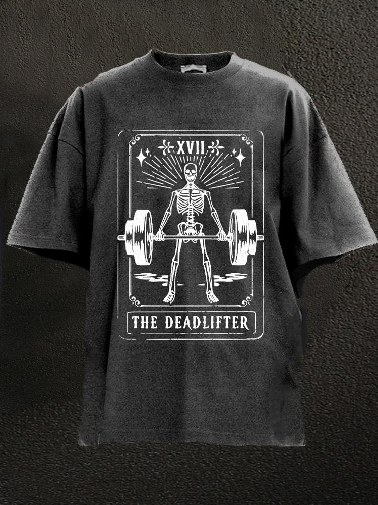 the deadlifter tarot card Washed Gym Shirt