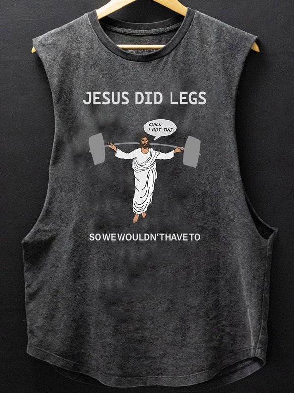 JESUS DID LEGS SCOOP BOTTOM COTTON TANK