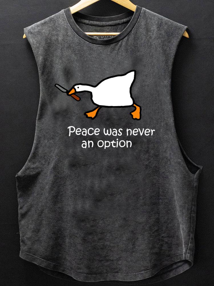 peace was never an option SCOOP BOTTOM COTTON TANK