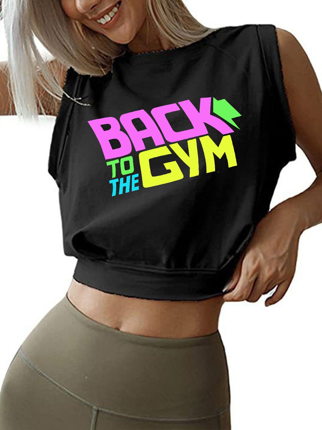 Back to the GYM Sleeveless Crop Tops