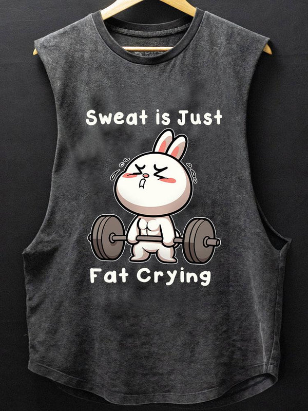 Sweat is just fat crying rabbit BOTTOM COTTON TANK