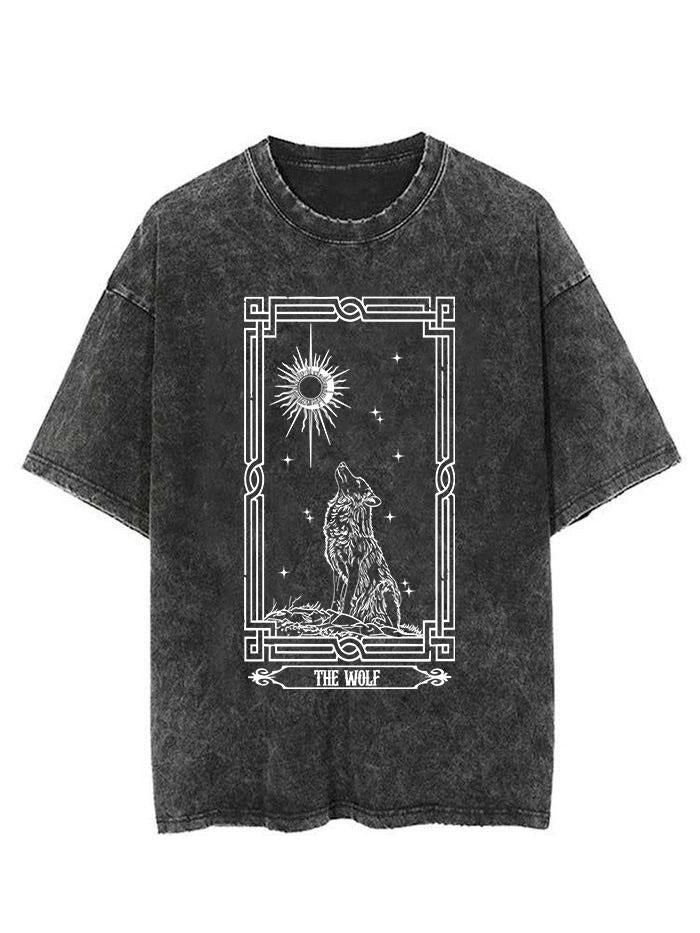 The wolf and moon tarot card Vintage Gym Shirt