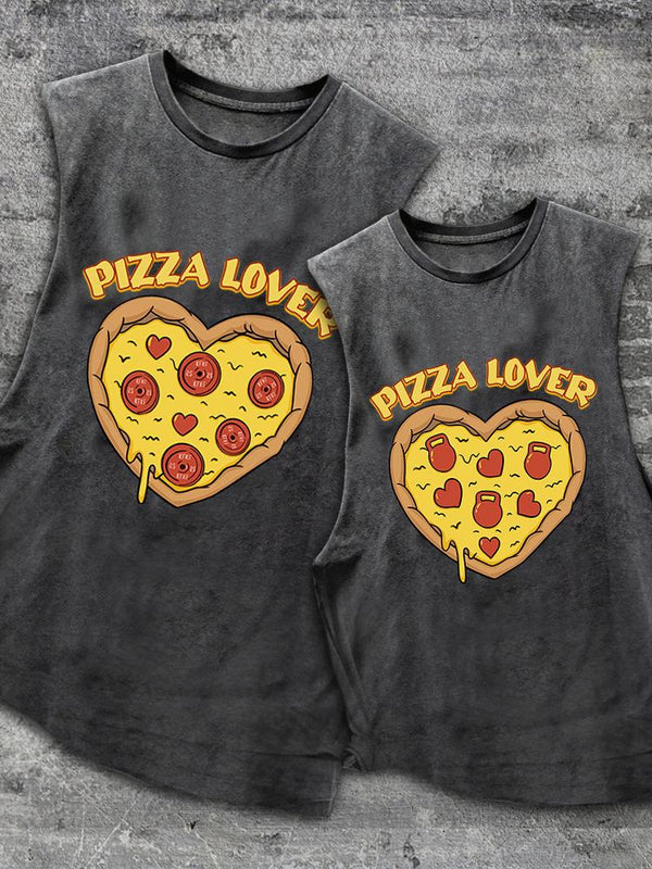 Pizza Lovers Scoop Bottom Cotton Matching Gym Tank