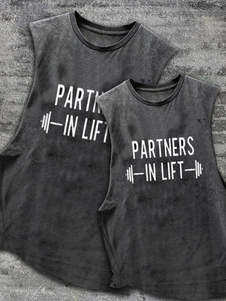 Partners In Lift Scoop Bottom Cotton Matching Gym Tank