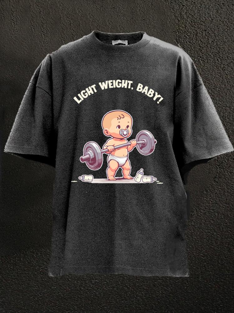 light weight baby weightlifting Washed Gym Shirt