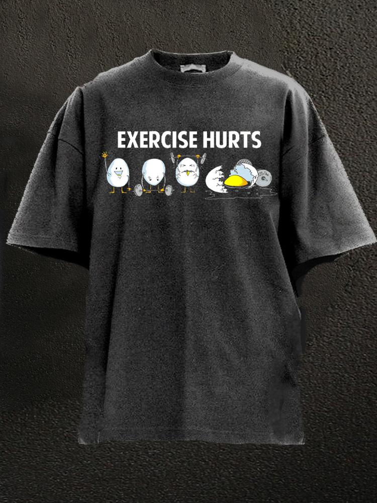 eggs exercise hurts Washed Gym Shirt