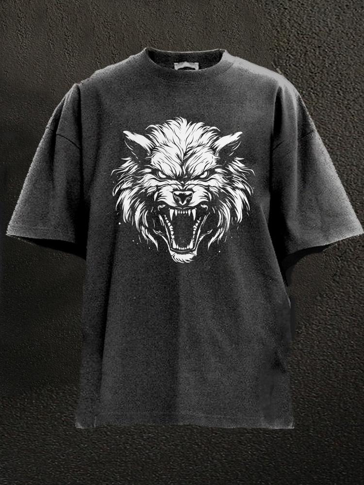 roaring wolf Washed Gym Shirt