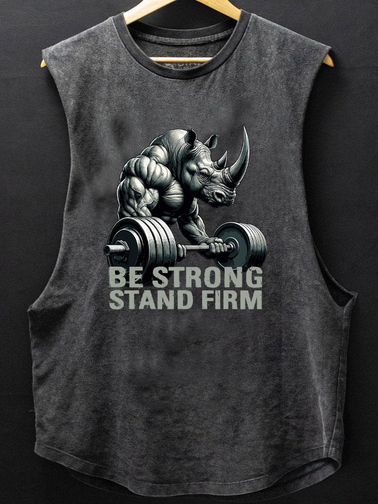 be strong stand firm muscular rhino SCOOP BOTTOM COTTON TANK