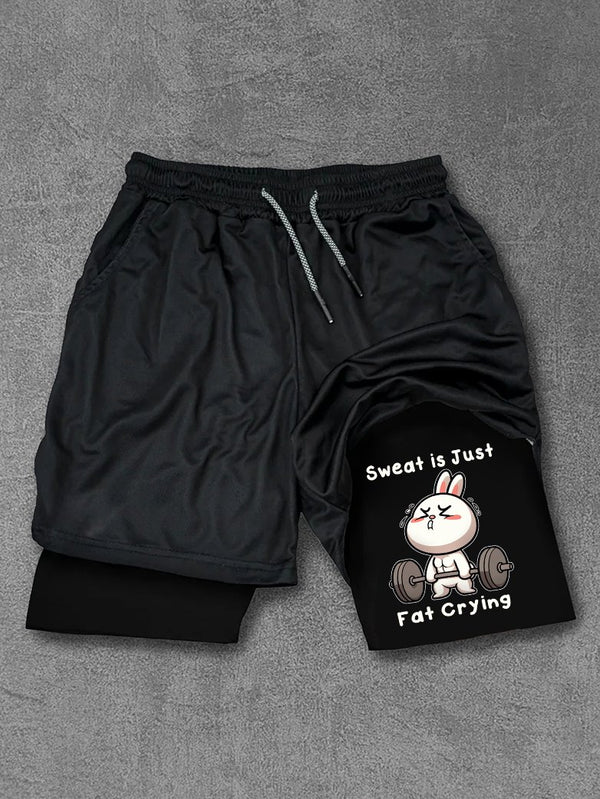 Sweat is just fat crying rabbit Performance Training Shorts