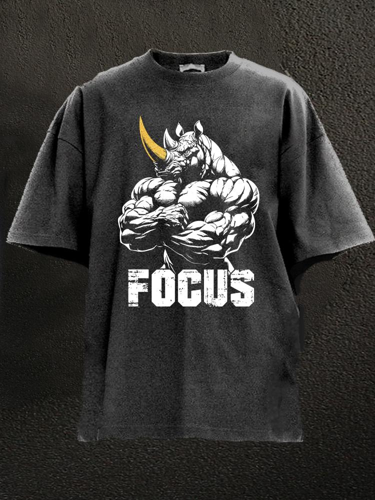 focus rhino Washed Gym Shirt
