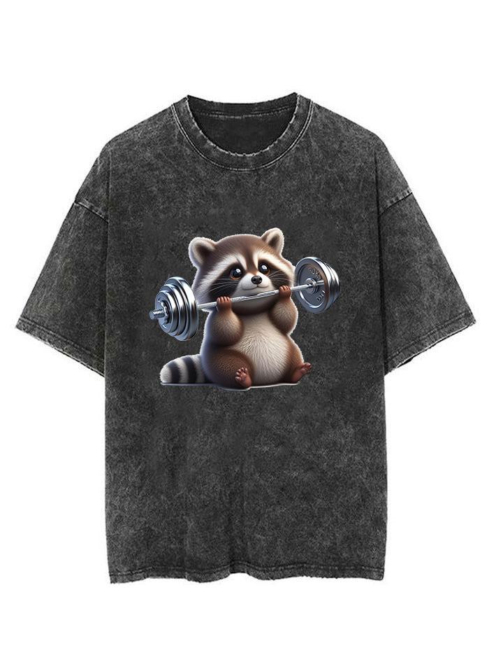 Weightlifting raccoon Vintage Gym Shirt
