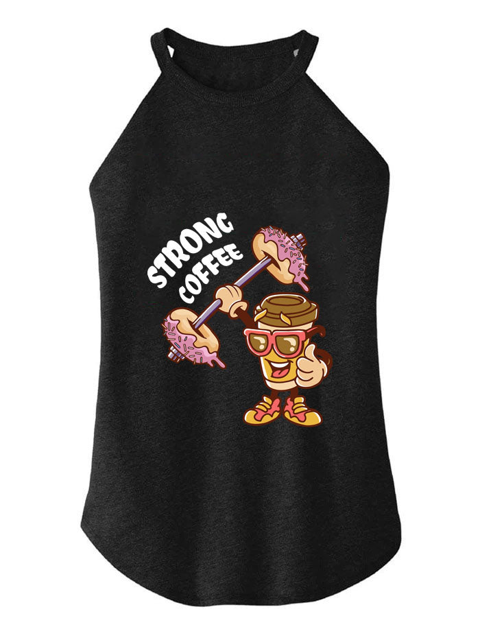 STRONG COFFEE WEIGHTLIFTING  ROCKER COTTON TANK