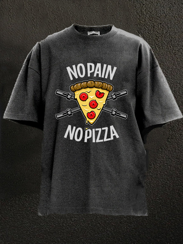 NO PAIN NO PIZZA Washed Gym Shirt