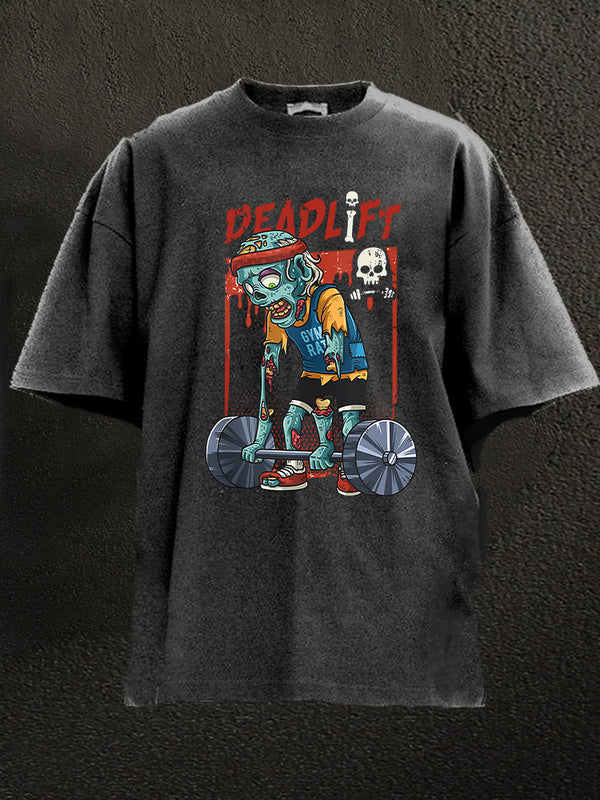 deadlift zombie Washed Gym Shirt