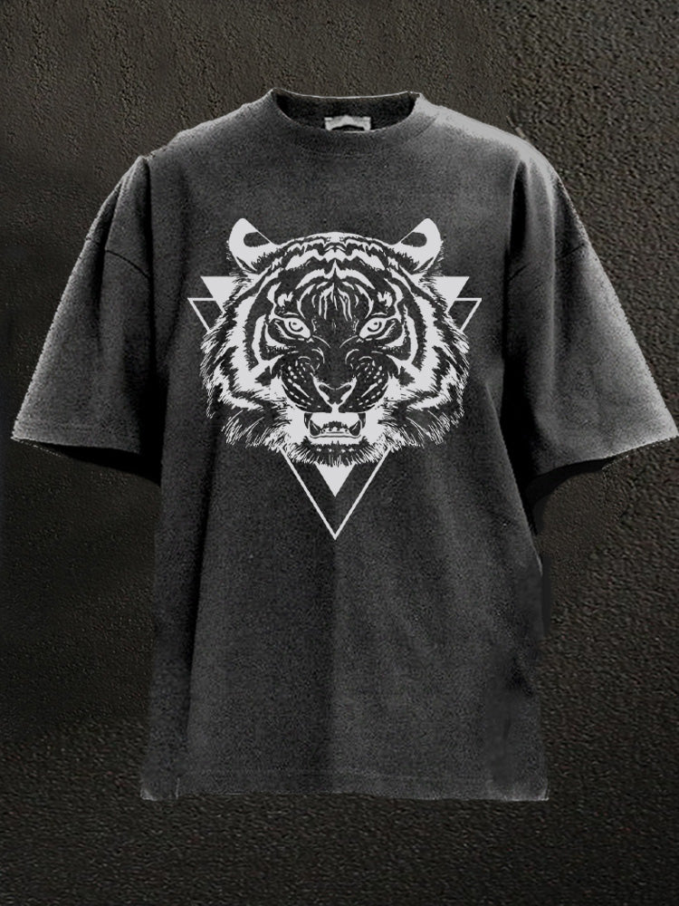 tiger head Washed Gym Shirt