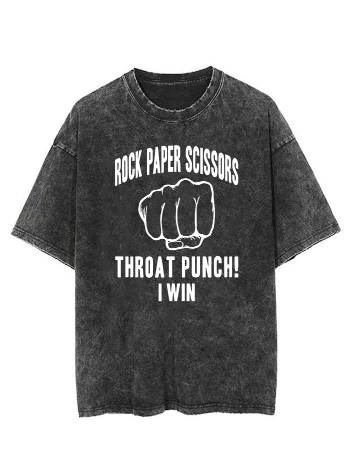 Rock Paper Scissors Throat Punch Vintage Gym Shirt