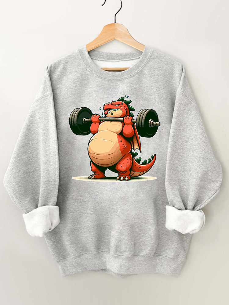 Fat Dinosaur Lift Heavy Gym Sweatshirt
