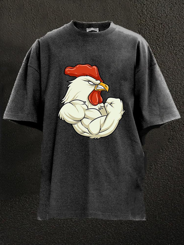 Rooster Thanksgiving Washed Gym Shirt