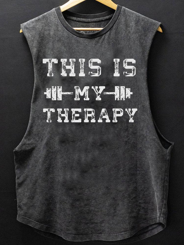 This Is My Therapy Scoop Bottom Cotton Tank