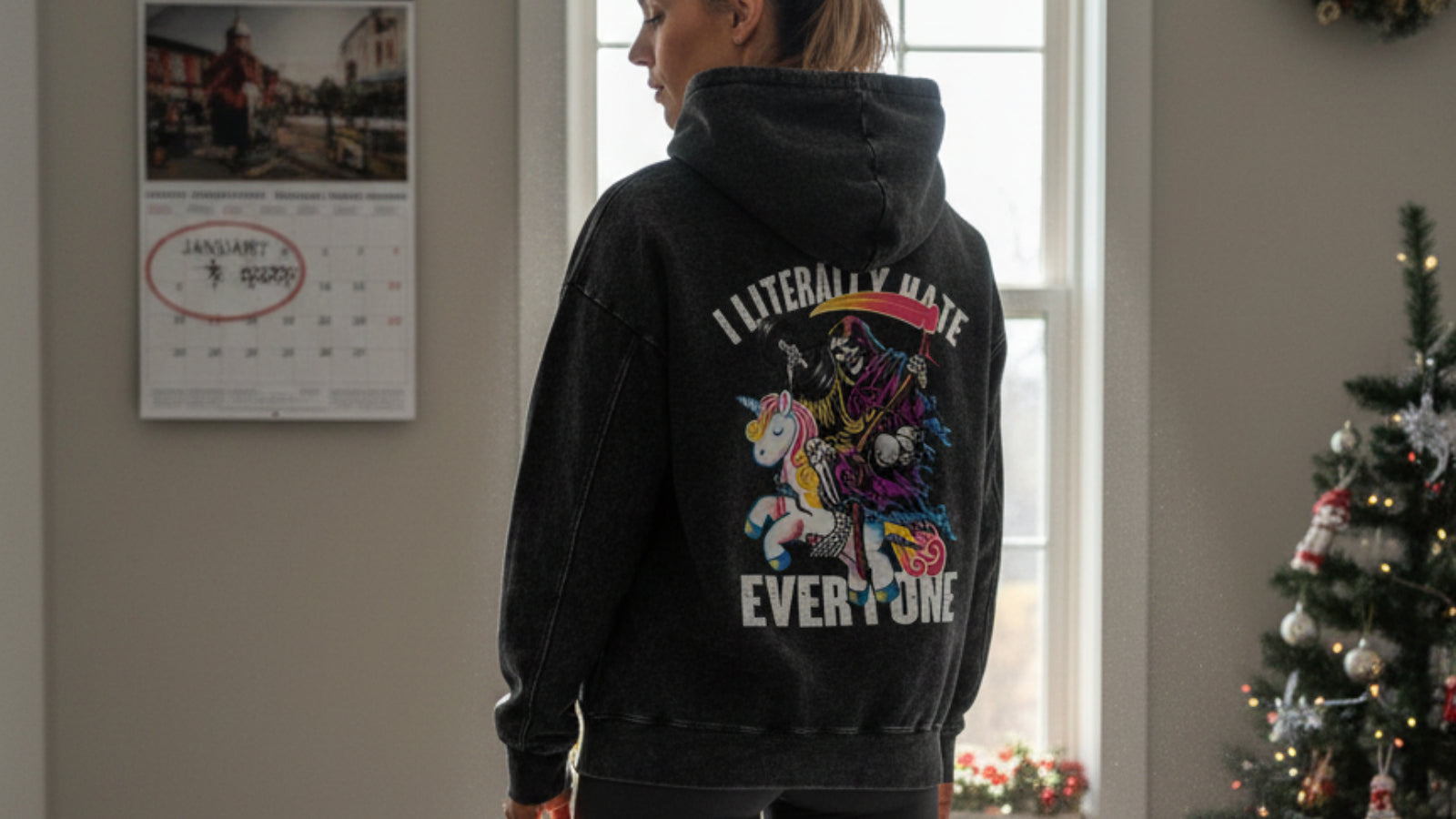 New Year, New Strength: Get the “I Literally Hate Everyone” Printed Washed Gym Hoodie for Bodybuilding