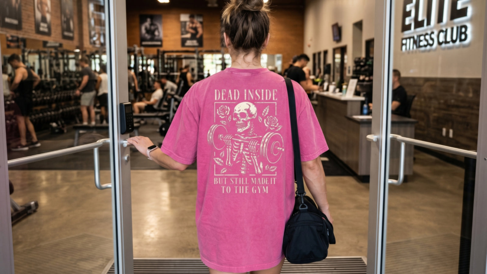 Choose “DEAD INSIDE BUT STILL MADE IT TO THE GYM” Printed Gym Shirt for Fitness